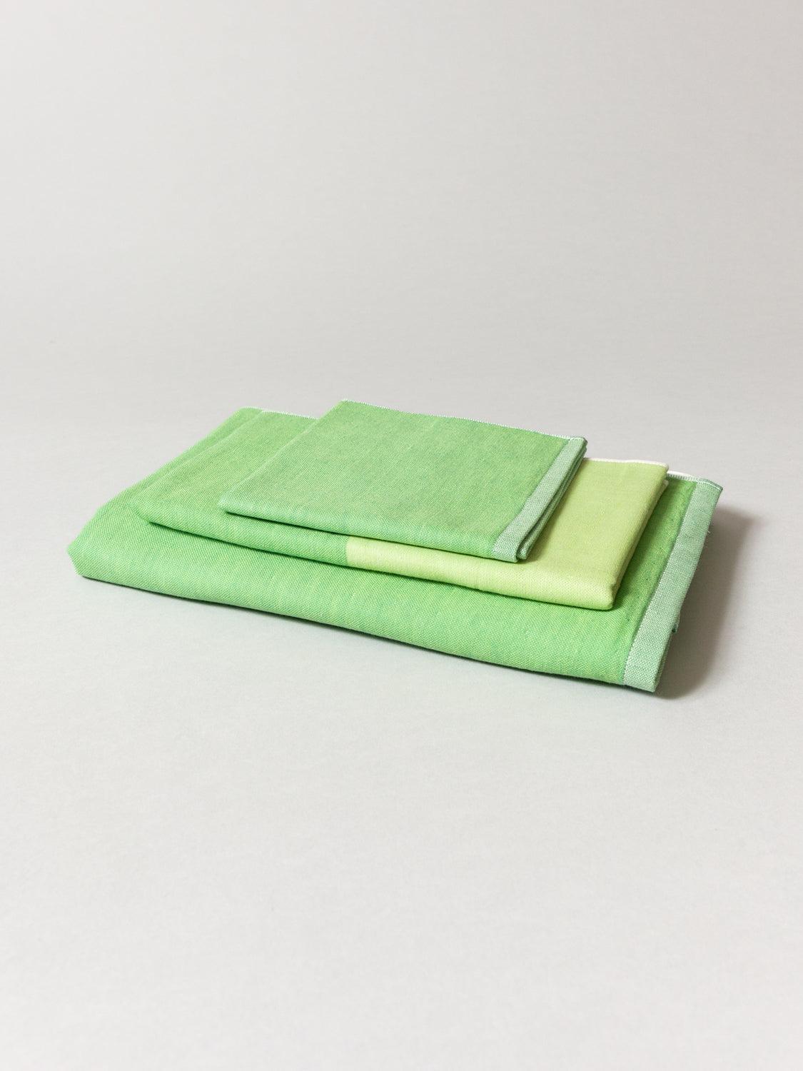 Two Tone Chambray Towel - Green
