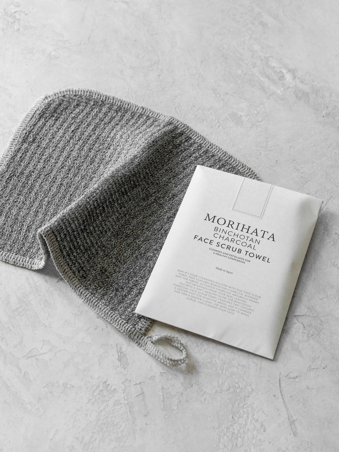 Morihata Binchotan Charcoal Face Scrub Towel