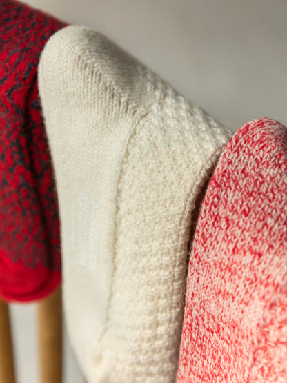 Wool Cotton Boots Socks, Ivory