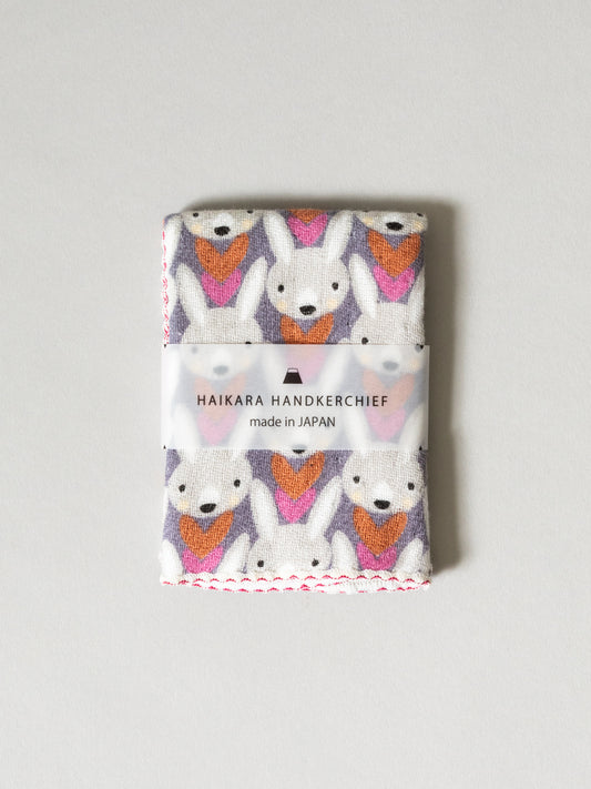 Haikara Little Handkerchief - Pink Bunny