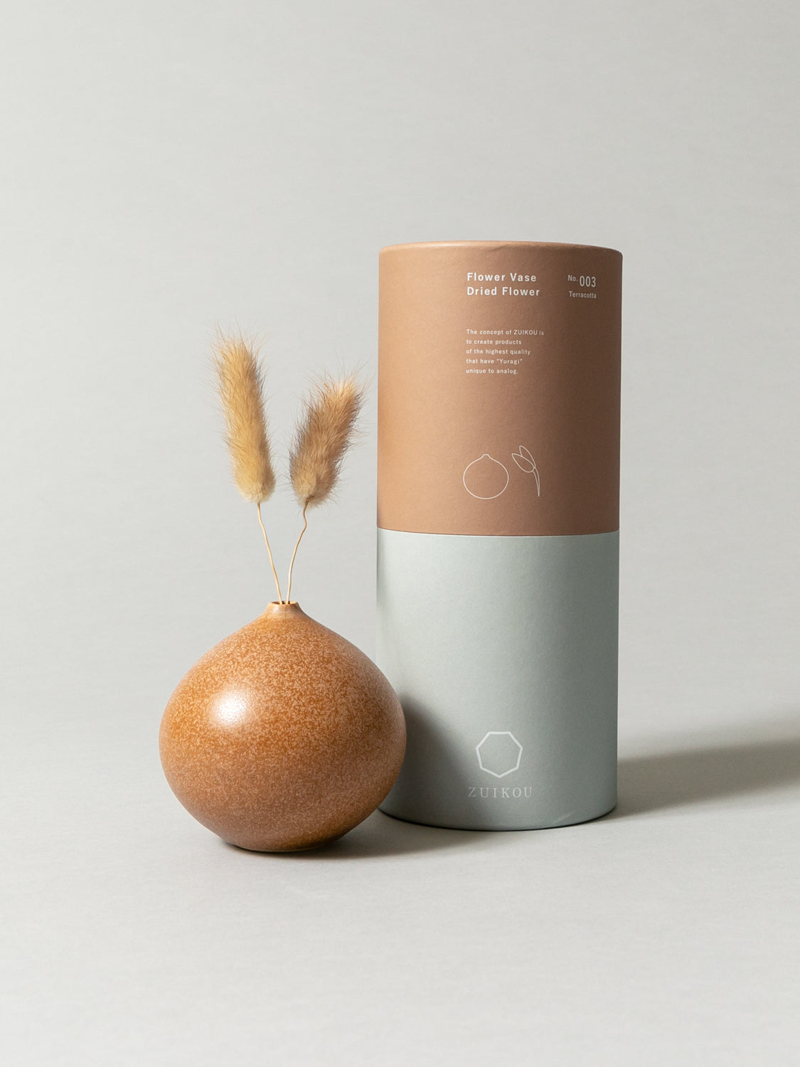 Vase and Dried Flower - Terracotta × Bunny Tail Grass