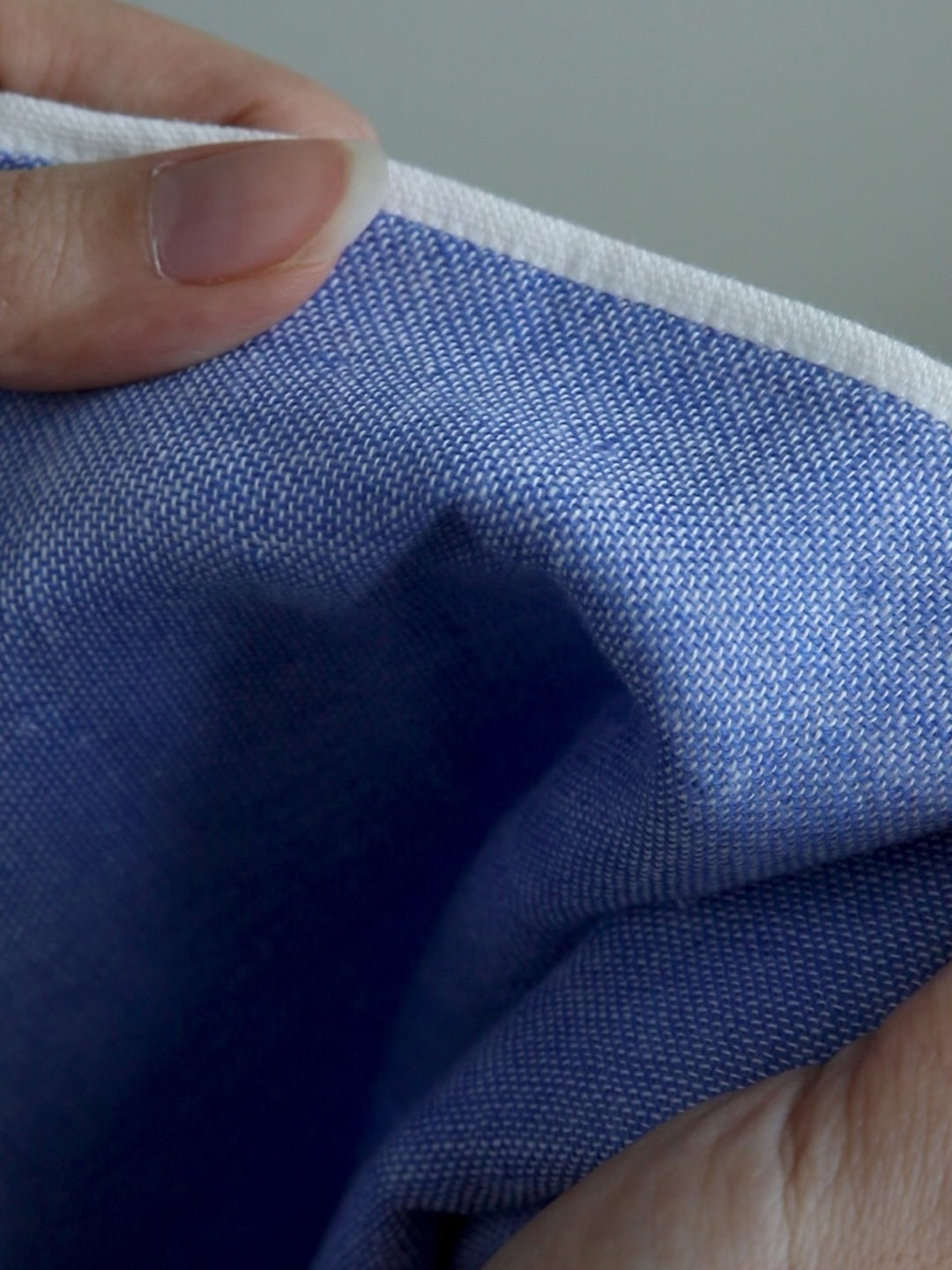Two-Tone Chambray Towel - Blue