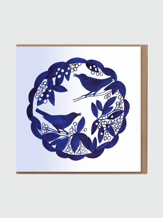 Greeting Card - Blackbird Berry