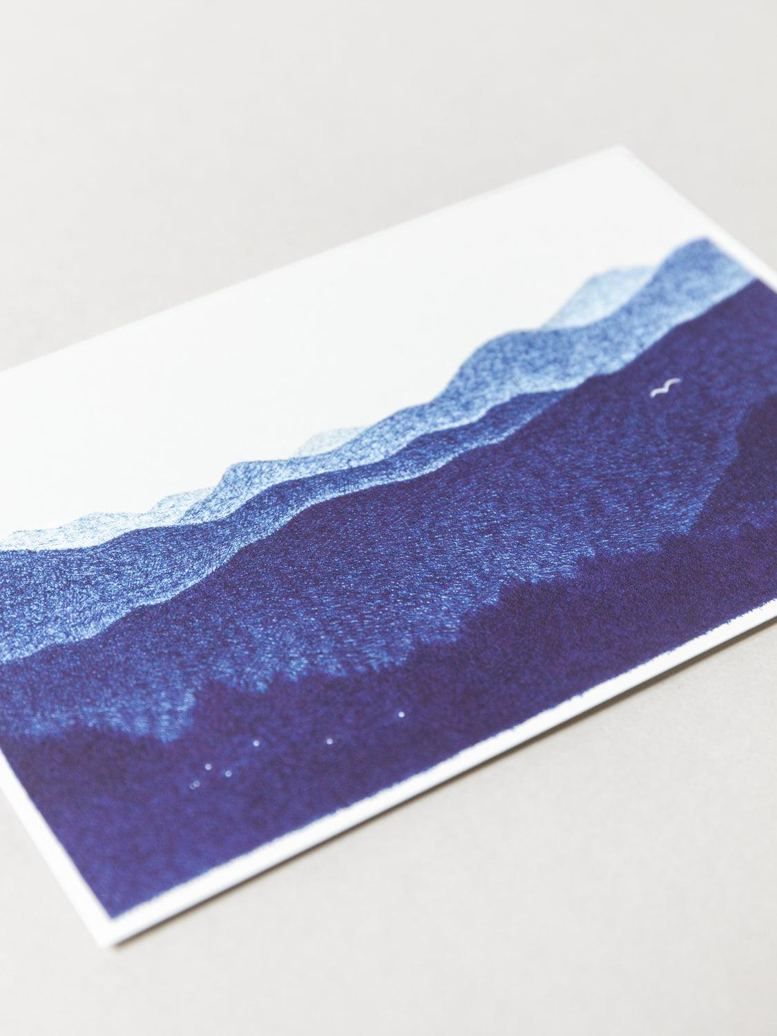 Shunshun Post Card, White Indigo Woods